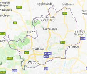 map of High Wycombe showing area covered 